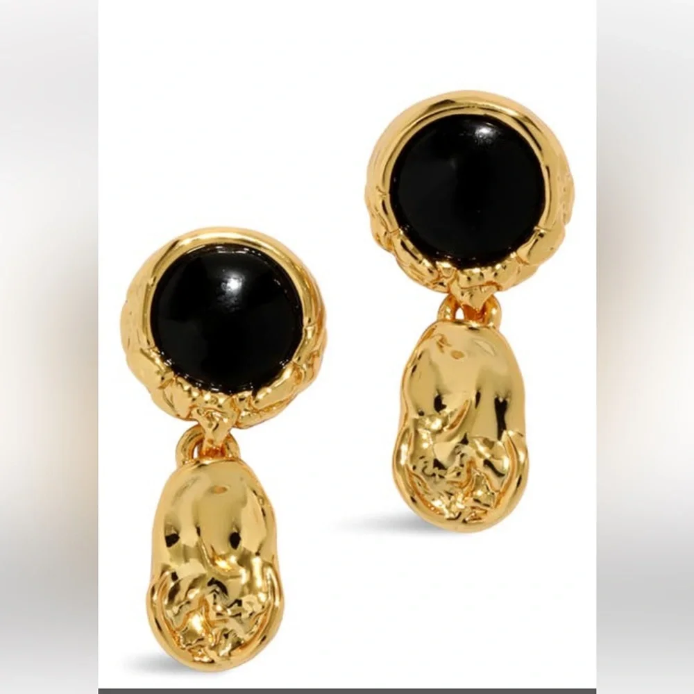 ALEXIS BITTAR • Brut Black Coin Drop Earrings